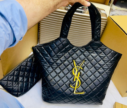 Y-S-L Saint Laurent ICare Quilted Lambskin Women Bag – Black With Dust Bag