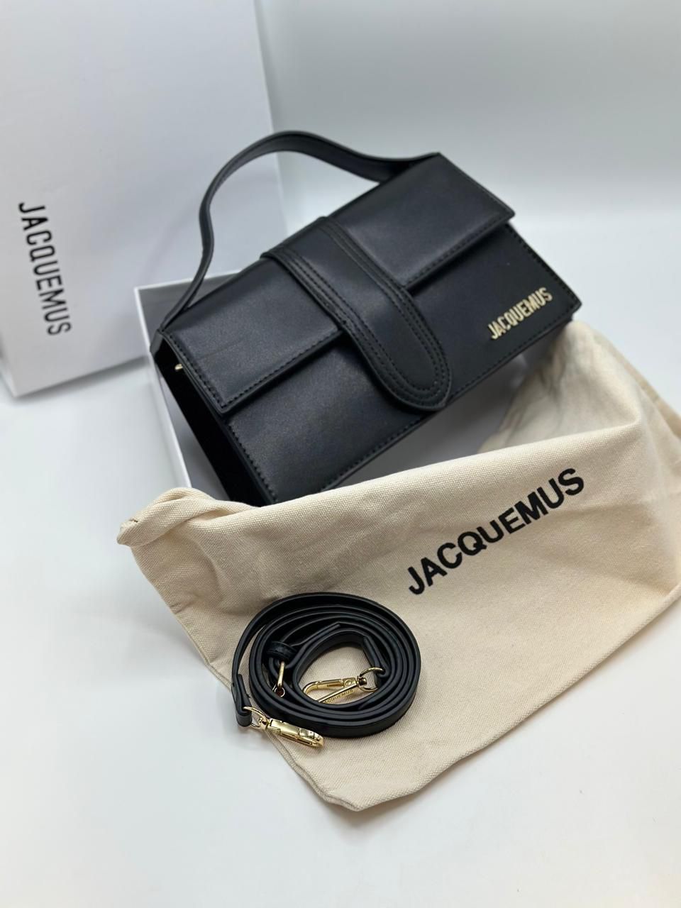 J-A-C-Q-U-E-M-U-S Bambino Women Bag – Premium Quality | With Brand Box & Dust Bag (Black)