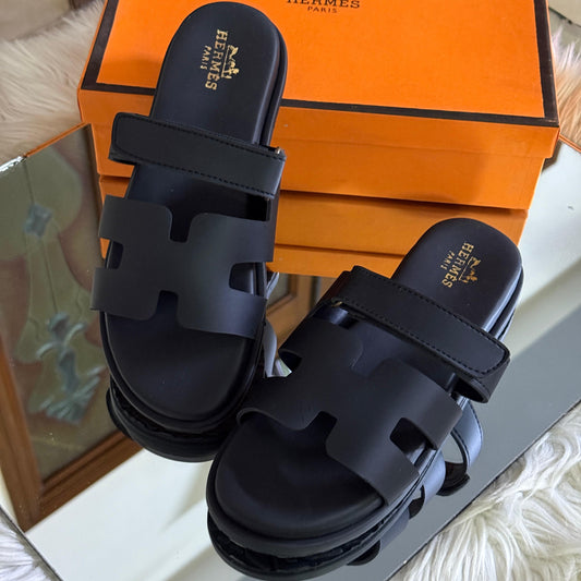 H-E-R-M-E-S Ladies Softy Flat Slippers – Premium Women Flat Slippers (Black)