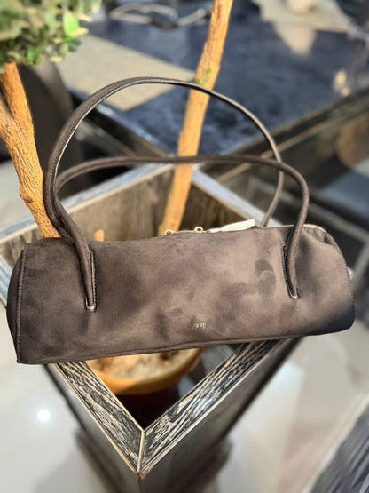 J-W P-E-I Nova Shoulder Bag – Premium Faux Suede Women Shoulder Bag (Black/Grey)