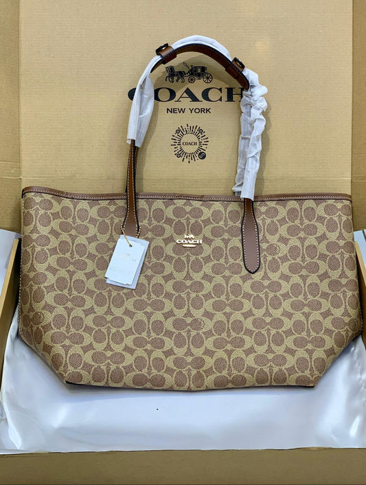 C-O-A-C-H City Tote Bag – New Design Premium Women Tote Bag | Official Model (Brown)