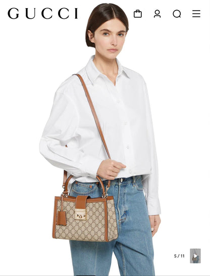 G-U-C-C-I Padlock Medium Top Handle – Women Bag (Brown-2)