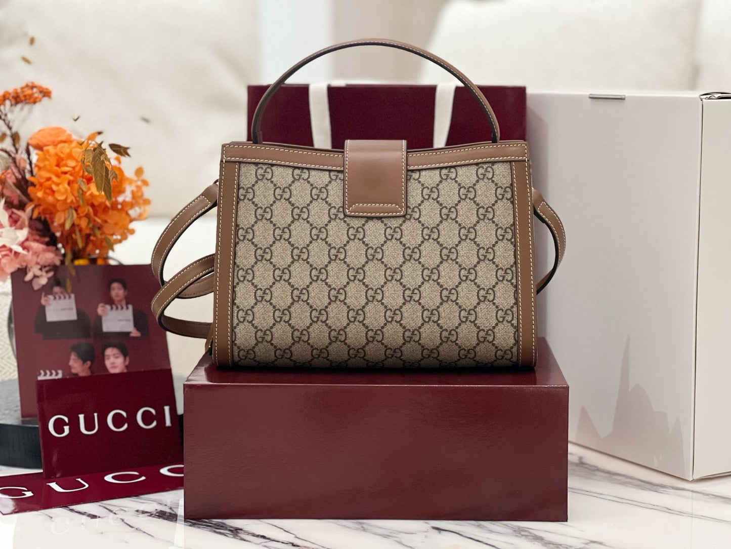 G-U-C-C-I Padlock Medium Top Handle – Women Bag (Brown-1)