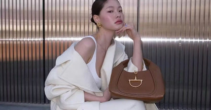 G-U-C-C-I Softbit Maxi Shoulder – Women Bag (Brown/Mustard)