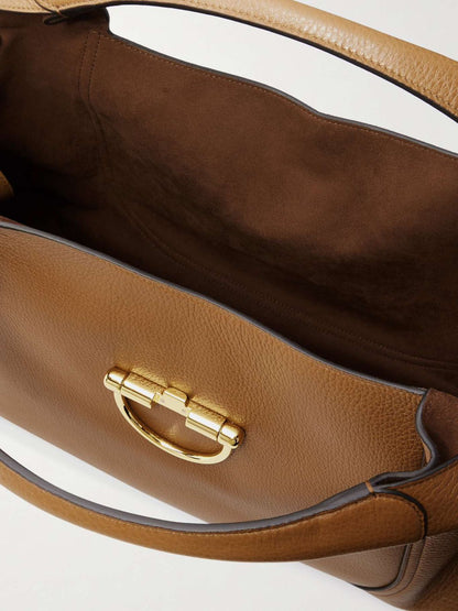 G-U-C-C-I Softbit Maxi Shoulder – Women Bag (Brown/Mustard)