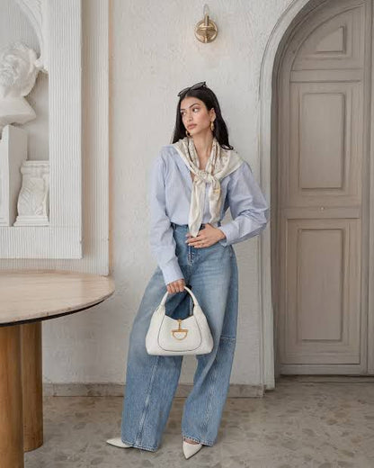 G-U-C-C-I Softbit Maxi Shoulder – Women Bag (White)