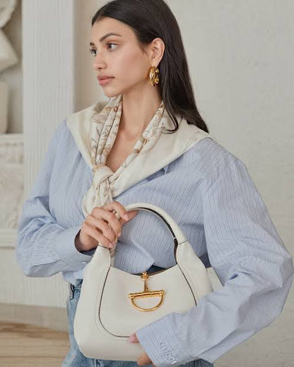 G-U-C-C-I Softbit Maxi Shoulder – Women Bag (White)