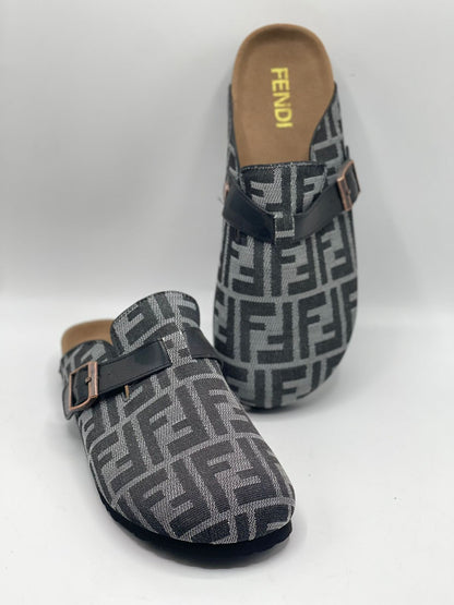 F-E-N-D-I Cotton Pumps – Women Footwear | Sizes 36–41 (Black/Grey)