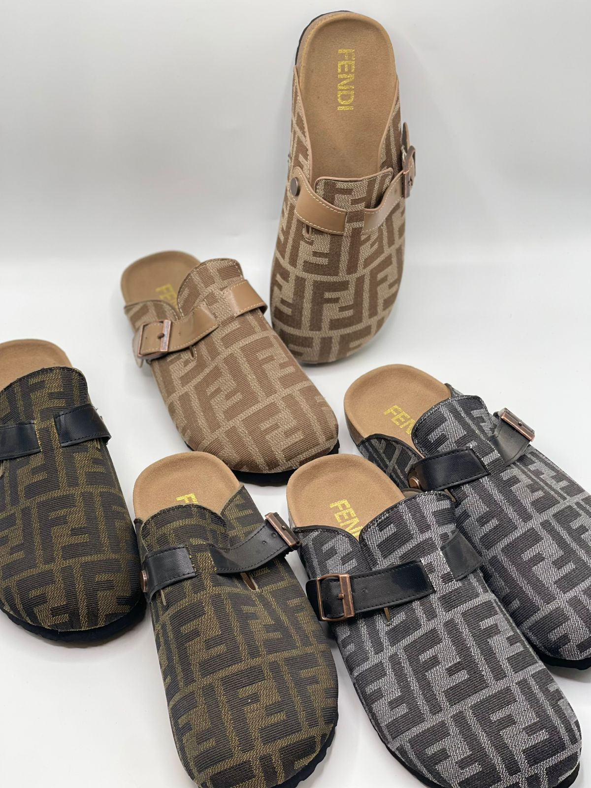 F-E-N-D-I Cotton Pumps – Women Footwear | Sizes 36–41 (Black/Grey)