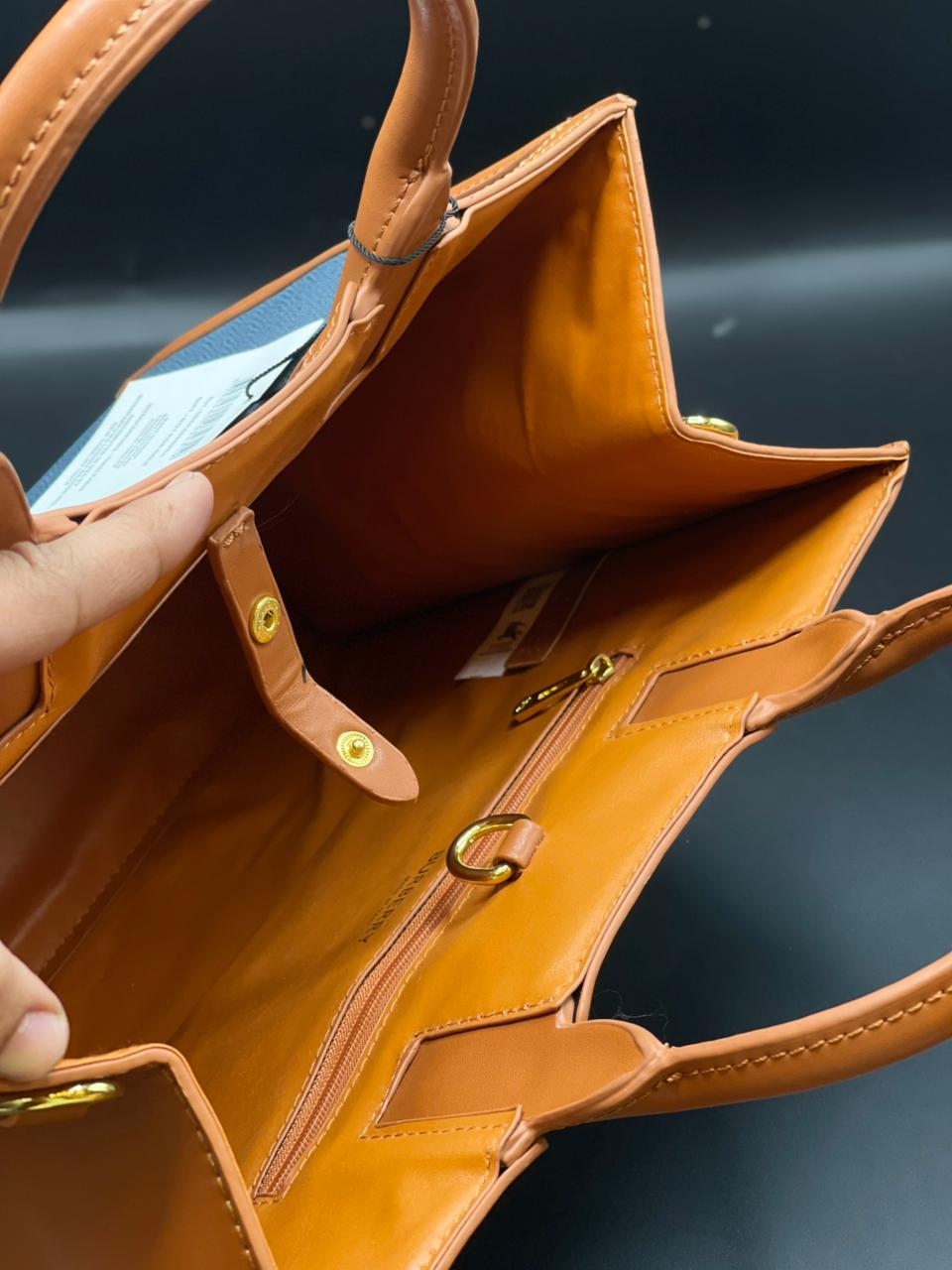 B-U-R-B-E-R-R-Y Hand Bag – Premium Women Bag (Brown/Beige)