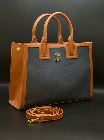 B-U-R-B-E-R-R-Y Hand Bag – Premium Women Bag (Brown/Grey)