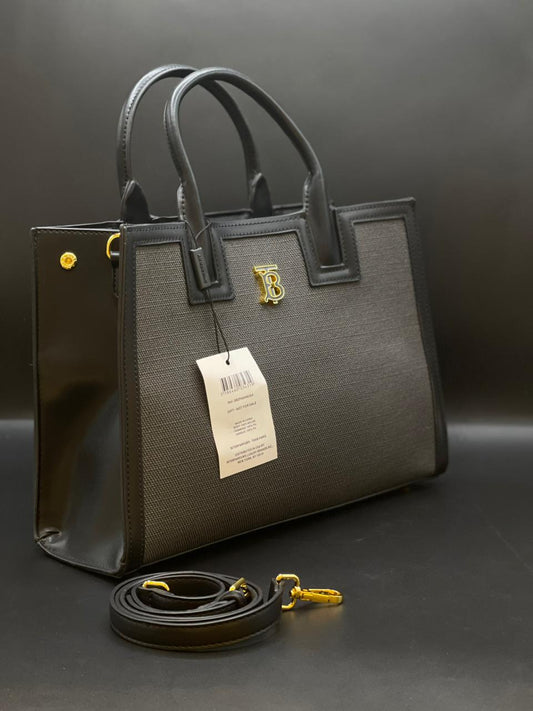 B-U-R-B-E-R-R-Y Hand Bag – Premium Women Bag (Black/Grey)