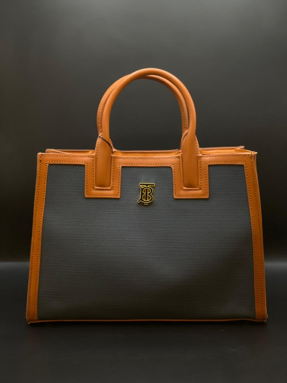 B-U-R-B-E-R-R-Y Hand Bag – Premium Women Bag (Brown/Grey)