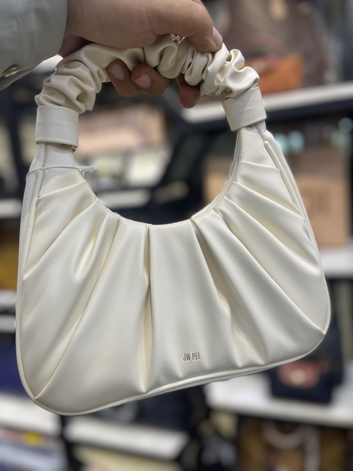 J-W P-E-I Gabbi Ruched Hobo – Women Bag (White)