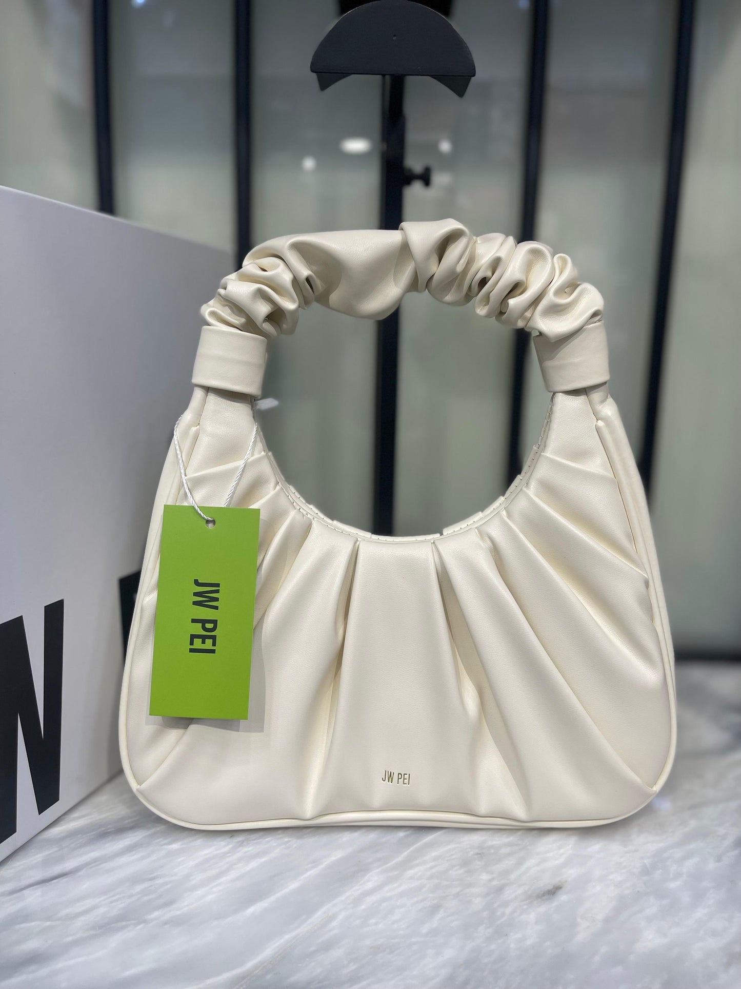 J-W P-E-I Gabbi Ruched Hobo – Women Bag (White)