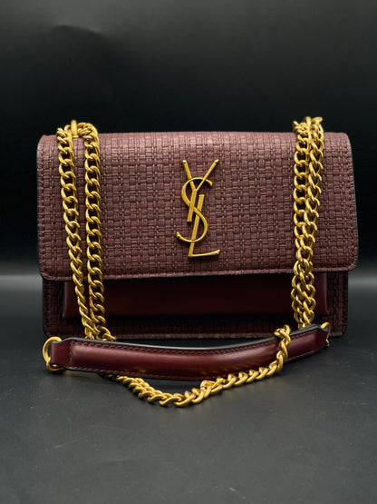 Y-S-L S-A-I-N-T L-A-U-R-E-N-T Sunset Crossbody – Women Bag (Maroon)