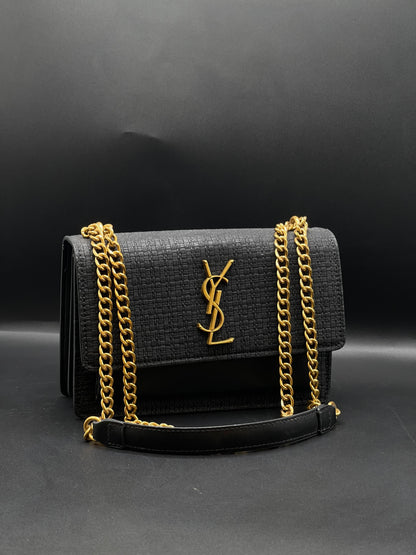 Y-S-L S-A-I-N-T L-A-U-R-E-N-T Sunset Crossbody – Women Bag (Black)