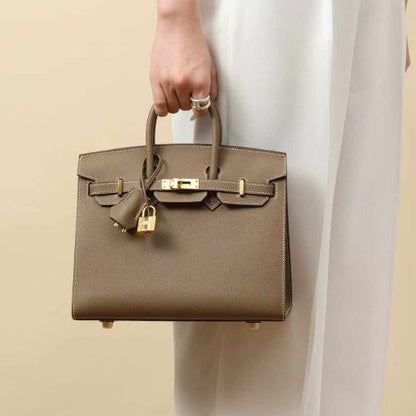 H-E-R-M-È-S Bleu Nuit Togo Birkin 25 – Women Bag | Gold Hardware (Grey)