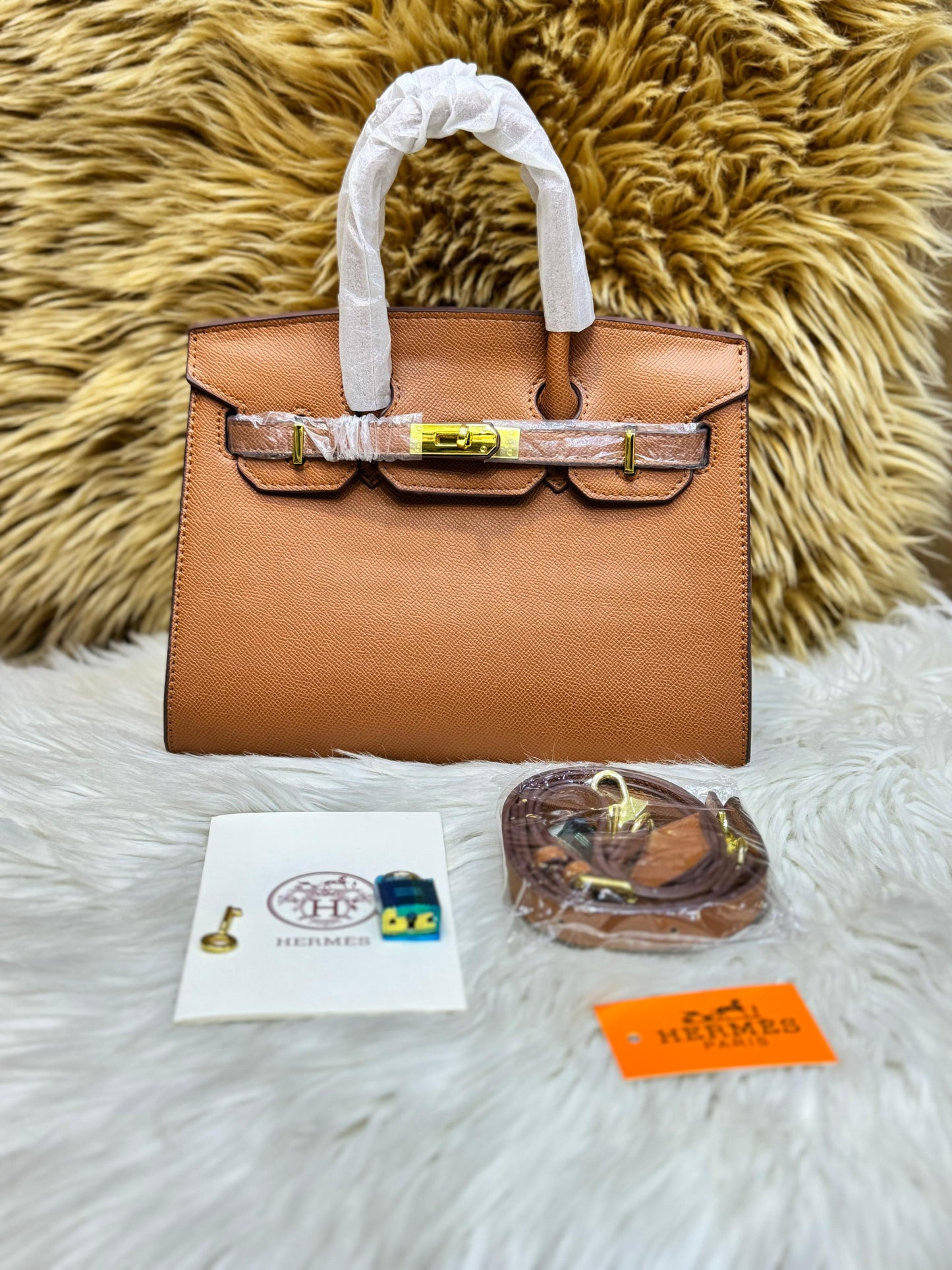 H-E-R-M-È-S Bleu Nuit Togo Birkin 25 – Women Bag | Gold Hardware (Brown/Mustard)