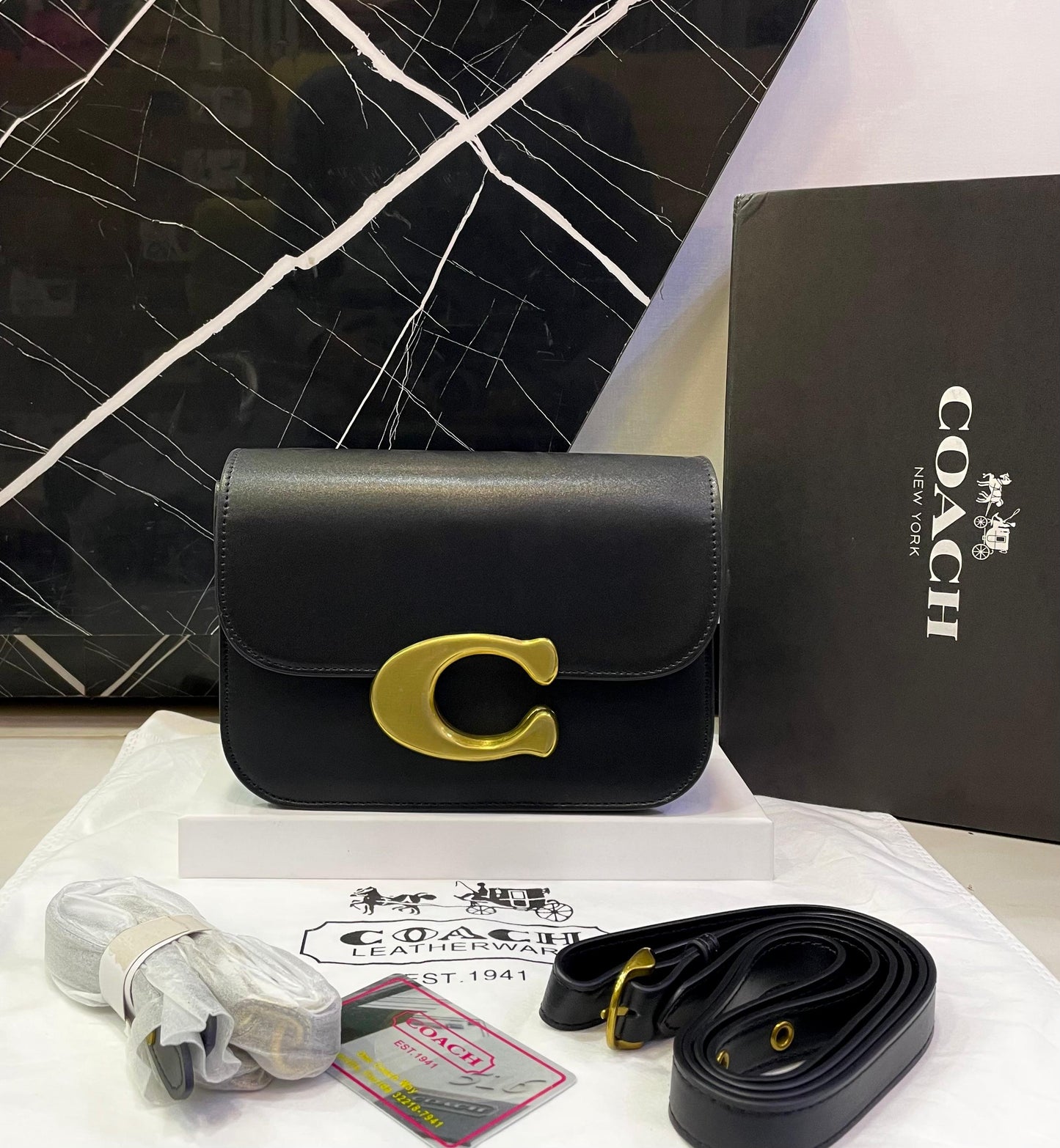 C-O-A-C-H Crossbody – Master Copy High Quality Women Bag | Black)