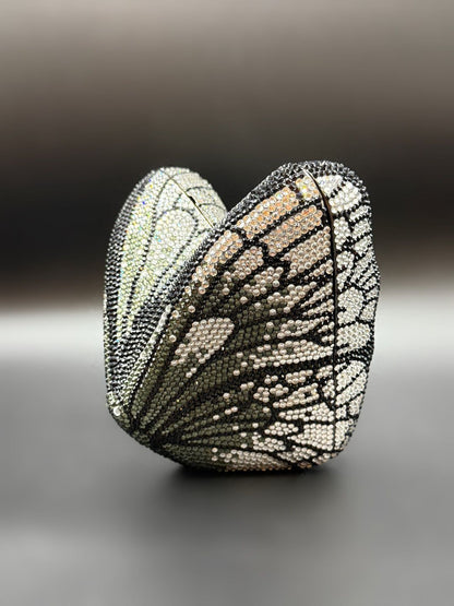 Butterfly Crystal Women Bag – Silver Luxury Edition (Black)