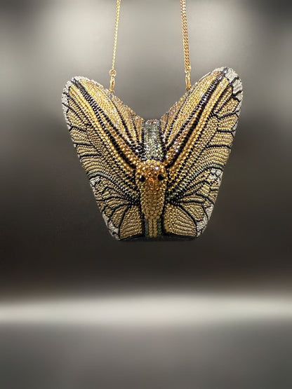 Butterfly Crystal Women Bag – Silver Luxury Edition (Gold)
