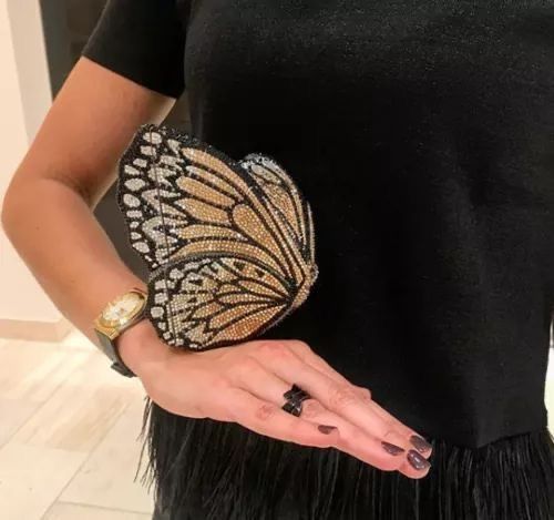 Butterfly Crystal Women Bag – Silver Luxury Edition (Black)