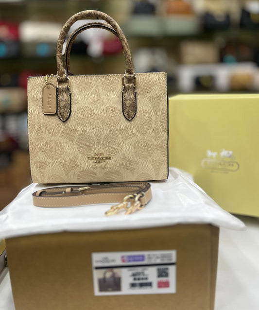 C-O-A-C-H Maggie Small Tote – Premium Women Bag (Brown/Beige)