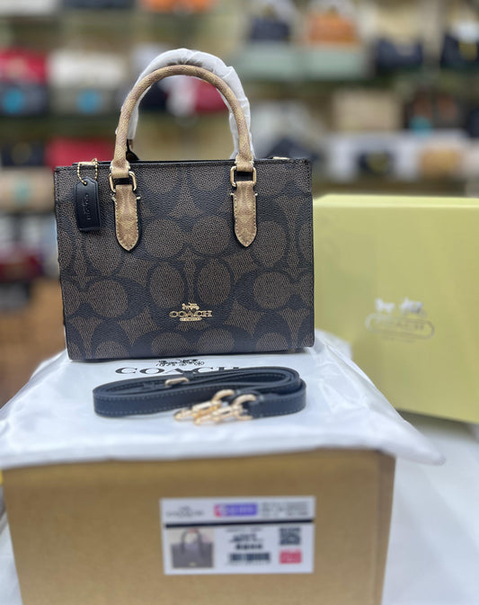 C-O-A-C-H Maggie Small Tote – Premium Women Bag (Black/Brown)