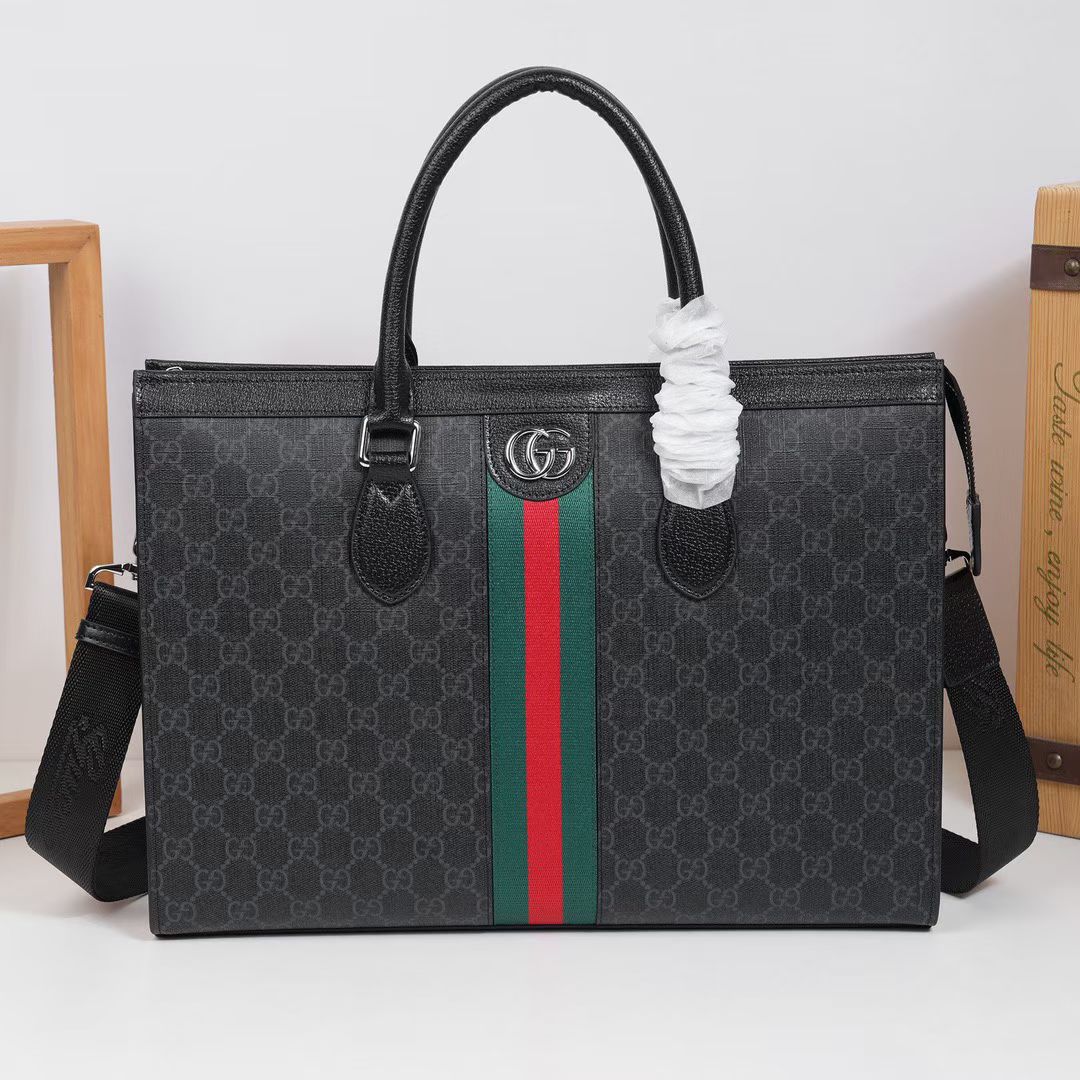 G-U-C-C-I Luxury Signature Large Women Bag | Super Premium Edition (Black-2)