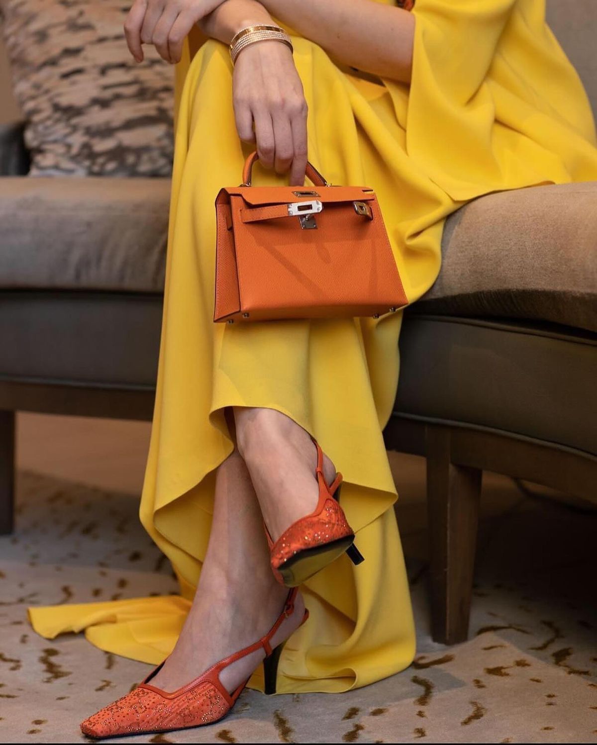 H-E-R-M-È-S Kelly 20 Mini – Elegant PU Leather Women Bag | Premium Quality (Orange)