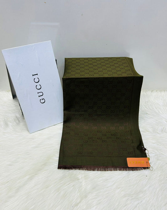 G-U-C-C-I Inspired Branded Scarf – Pashmina Edition | Luxury Collection (Green)