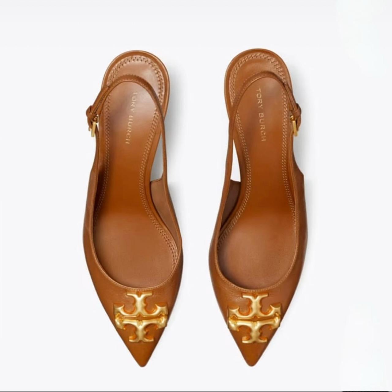 T-O-R-Y B-U-R-C-H Inspired Slingback Heel – Elegant Women Footwear (Brown)