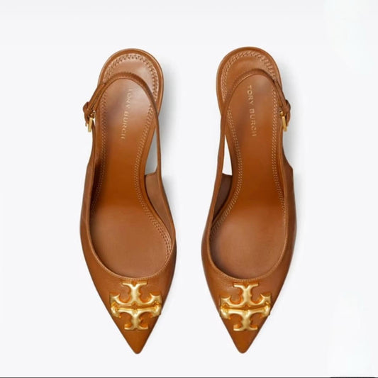 T-O-R-Y B-U-R-C-H Inspired Slingback Heel – Elegant Women Footwear (Brown)