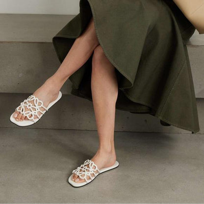 L-O-E-W-E Inspired Petal Anagram Women Slide – Premium Edition (White)