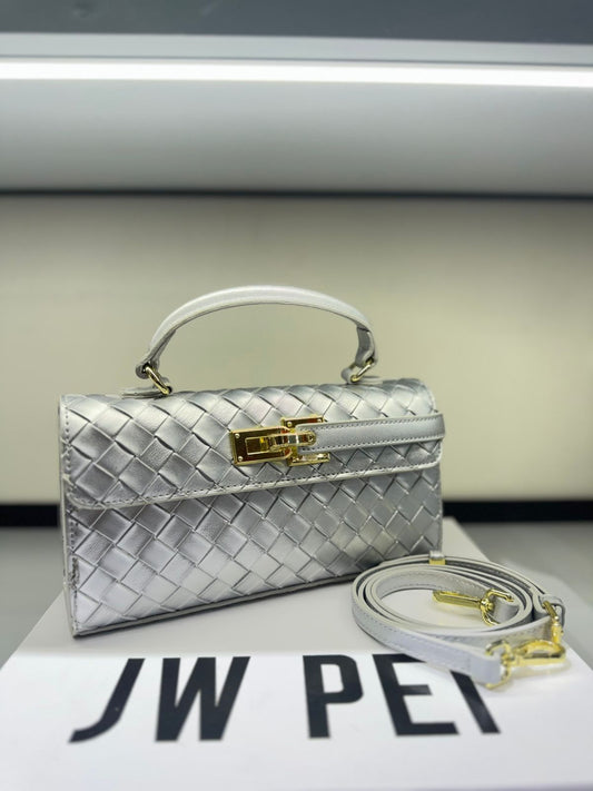 J-W-P-E-I Keyla Top Handle Women Bag – Premium Vegan Leather Edition (Silver)