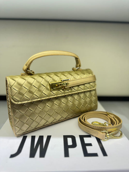 J-W-P-E-I Keyla Top Handle Women Bag – Premium Vegan Leather Edition (Gold)