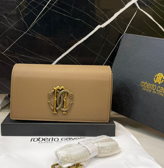 R-O-B-E-R-T-O C-A-V-A-L-L-I Luxury Italian-Inspired Crossbody Women Bag – Master Class Edition | (Beige)