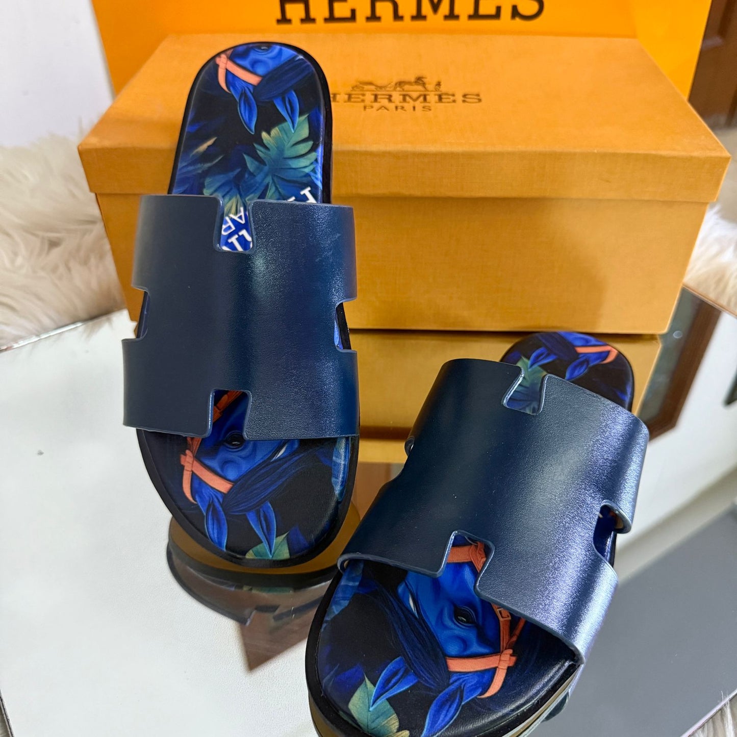 H-E-R-M-È-S Luxury Unisex Slippers – Premium Edition | (Blue-2)