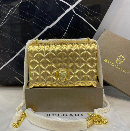 B-V-L-G-A-R-I Luxury Statement Crossbody Women Bag – Master High Quality | (Gold)
