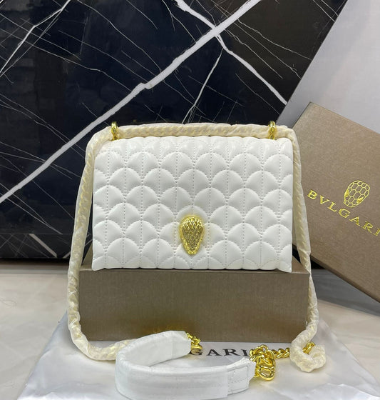 B-V-L-G-A-R-I Luxury Statement Crossbody Women Bag – Master High Quality | (White)