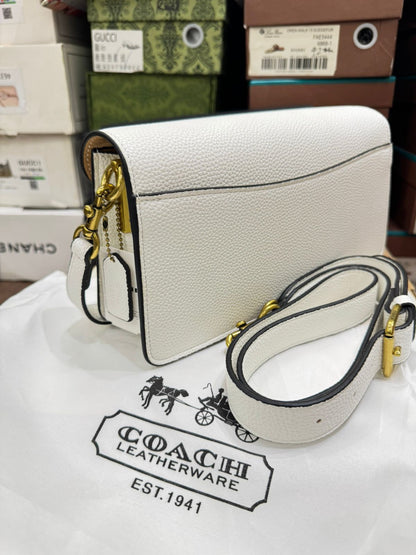 C-O-A-C-H Tabby-Inspired 26 Women Bag – Polished Leather | Premium Edition (White)