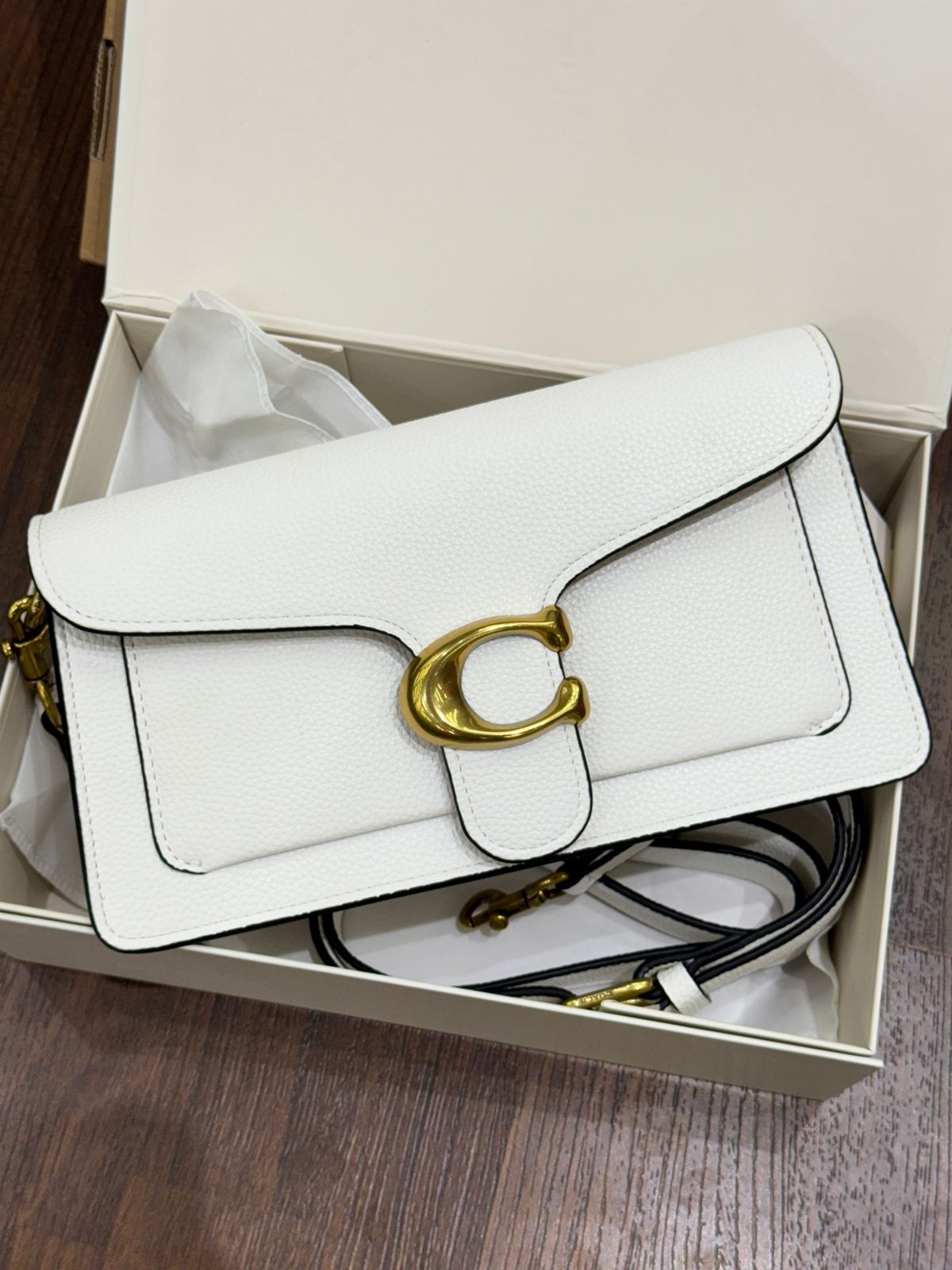 C-O-A-C-H Tabby-Inspired 26 Women Bag – Polished Leather | Premium Edition (White)