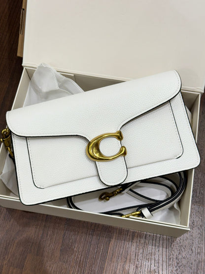 C-O-A-C-H Tabby-Inspired 26 Women Bag – Polished Leather | Premium Edition (White)