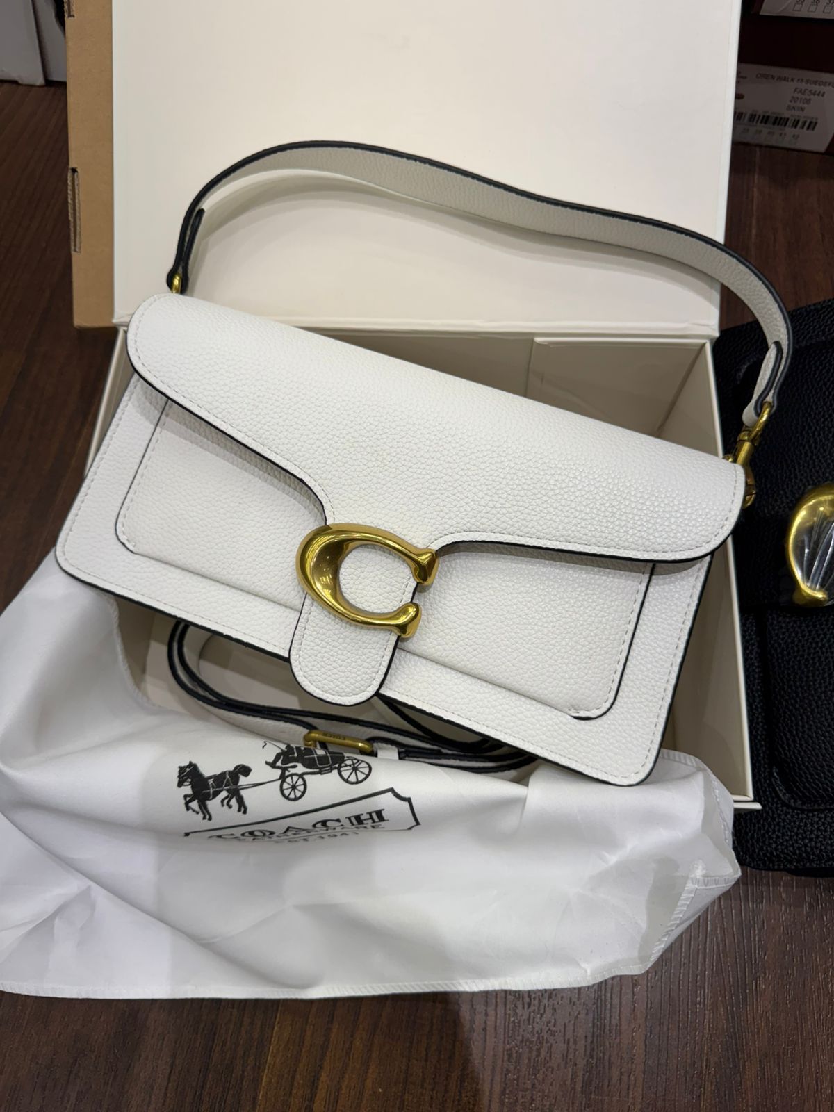 C-O-A-C-H Tabby-Inspired 26 Women Bag – Polished Leather | Premium Edition (White)