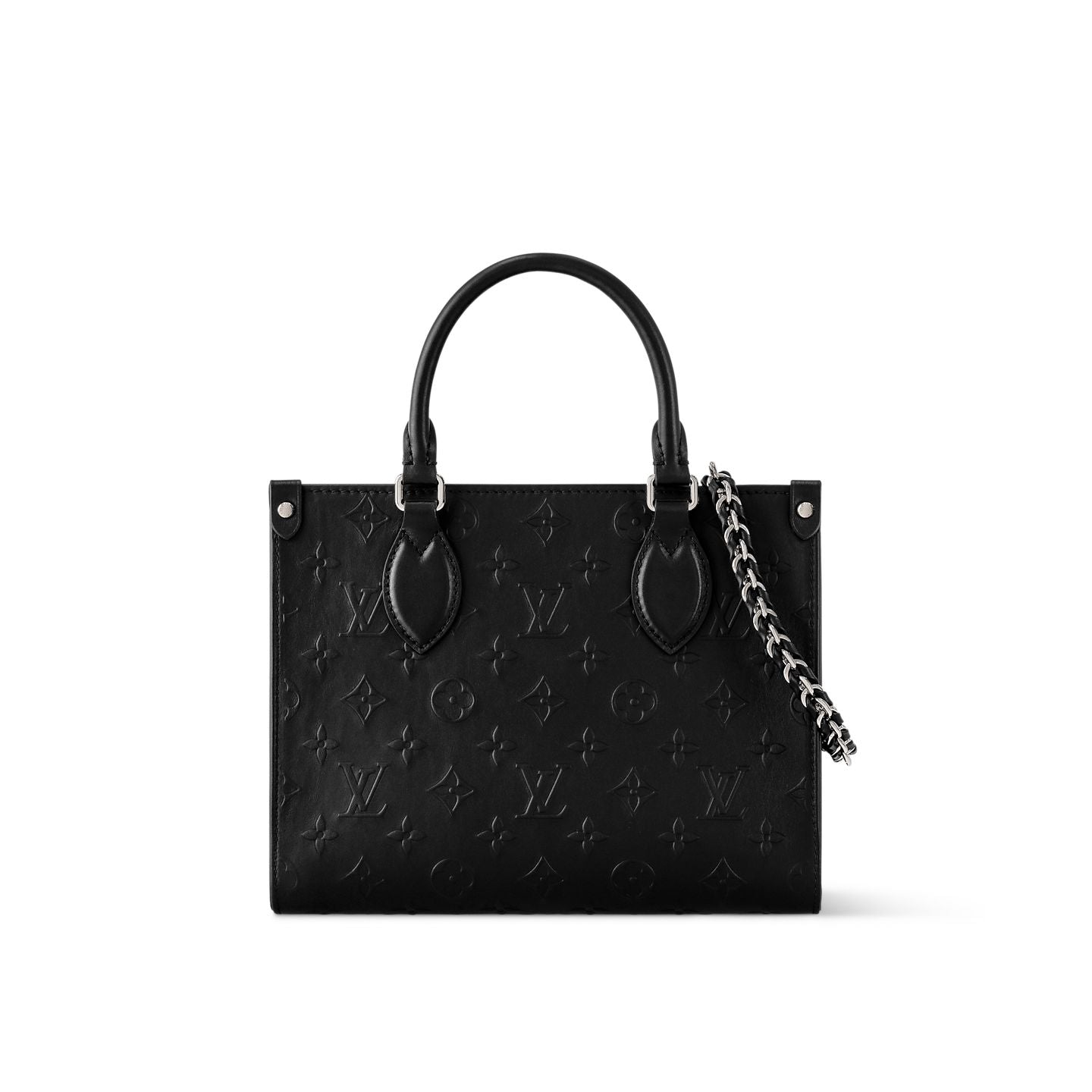 L-O-U-I-S V-U-I-T-T-O-N Luxury Structured PM Tote Women Bag – Black Calf Leather | Premium Edition