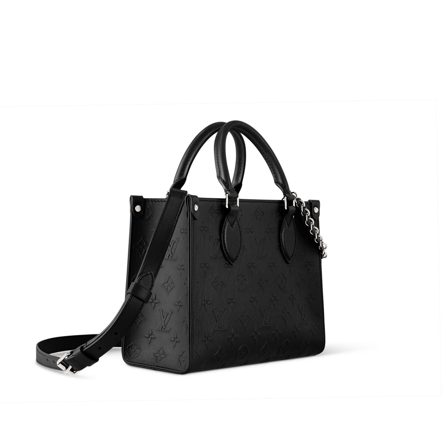 L-O-U-I-S V-U-I-T-T-O-N Luxury Structured PM Tote Women Bag – Black Calf Leather | Premium Edition