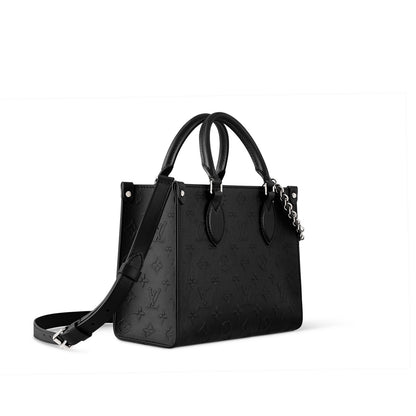 L-O-U-I-S V-U-I-T-T-O-N Luxury Structured PM Tote Women Bag – Black Calf Leather | Premium Edition
