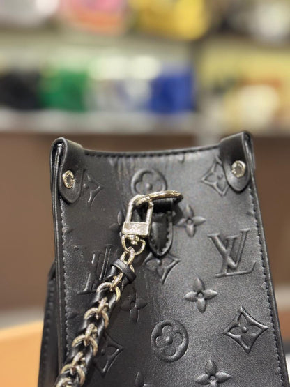 L-O-U-I-S V-U-I-T-T-O-N Luxury Structured PM Tote Women Bag – Black Calf Leather | Premium Edition