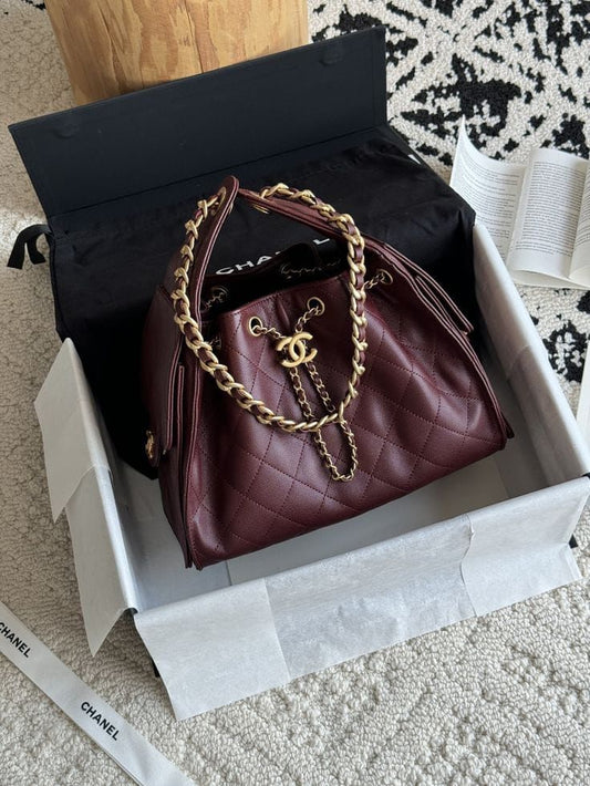 C-H-A-N-E-L 25 Hobo Women Bag – Effortless Chic Edition (Maroon)